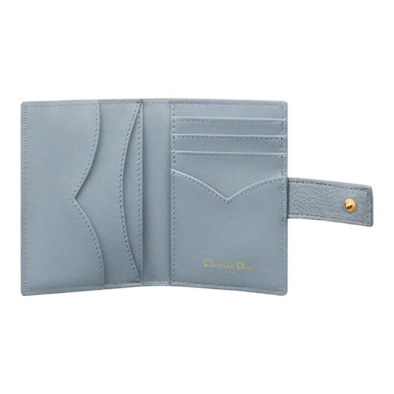 DIOR Caro Calfskin Card Holder Wallet Women's Cloud Blue-2