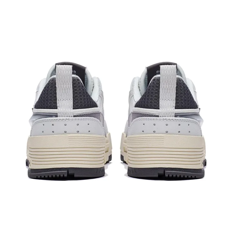 LiNing Lining Is Anti Slip Wear Resistant Low Top Casual Shoes Women's White Gray-5
