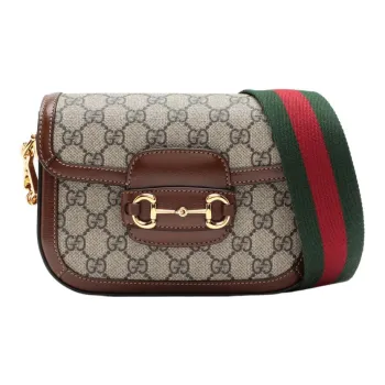 GUCCI Horsebit 1955 Mini Shoulder Bag Beige/Ebony
