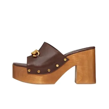 Valentino Vlogo Slide Slippers Women's Brown