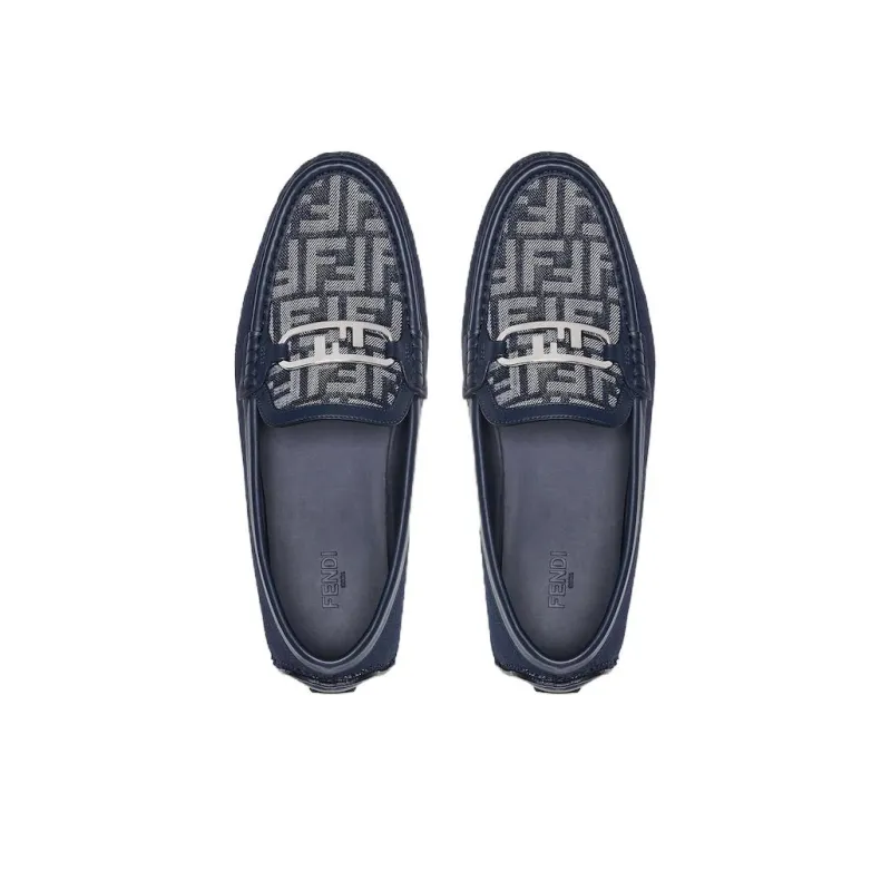 FENDI Logo plaque Leather Loafers-2