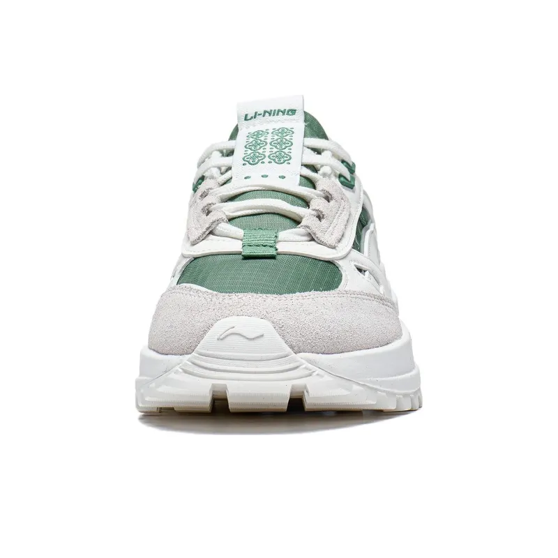 LiNing Wind Rider 2.0 Anti Slip Wear Resistant Low Top Sports Casual Shoes Women's White Gray Green-4