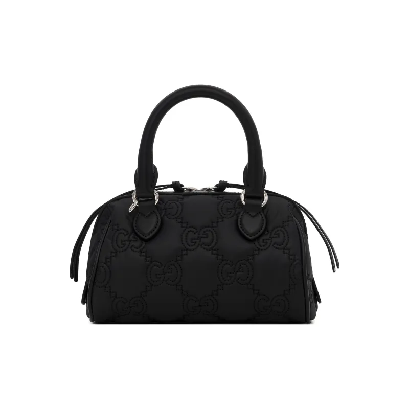 GUCCI GG Matelassé Leather Bowling Bag Handbag Shoulder Bag Crossbody Bag Mini Women's Black-1