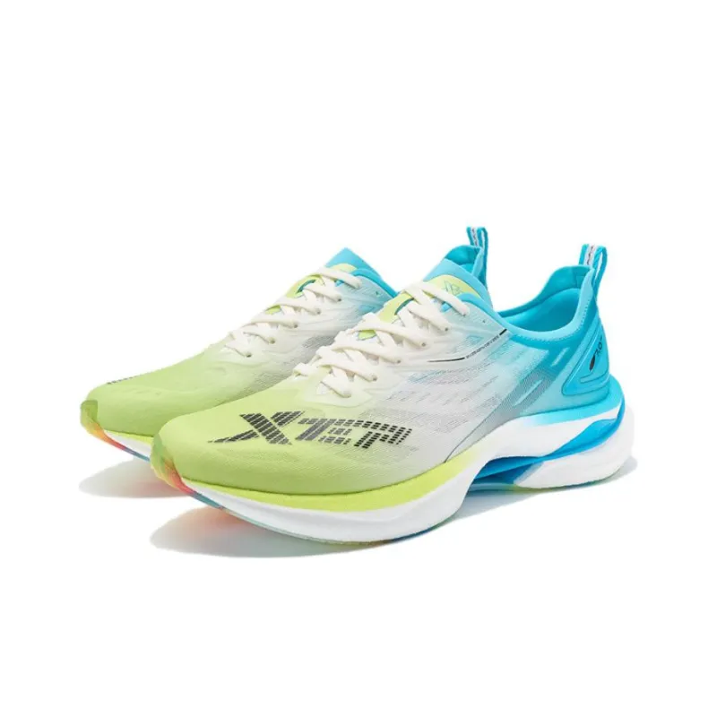 XTEP To Light 7.0 PRO Anti Slip And Wear Resistant Breathable Low Top Running Shoes Men's Green Blue-1