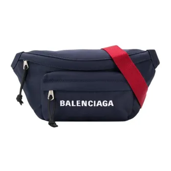 Balenciaga Canvas One Shoulder Crossbody Canvas Bag Fanny Pack Men's Navy Blue