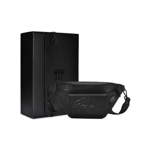 EPIPHQNY PU Crossbody Bag Sling Bag Fanny Pack Small Size Men
s Black