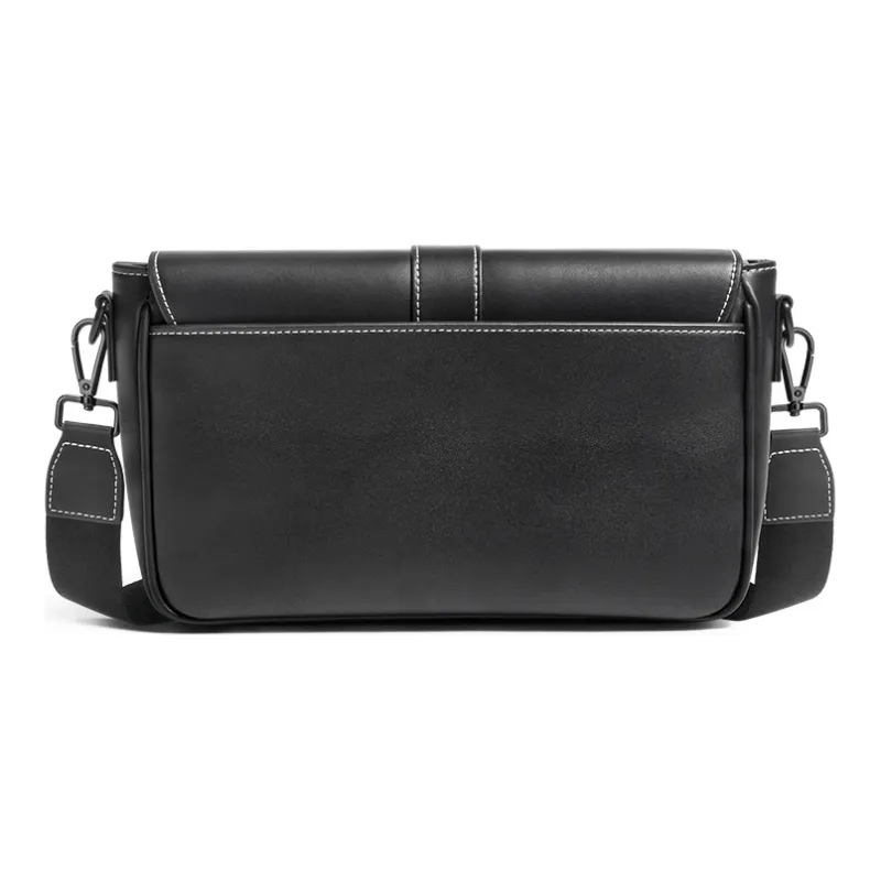 GUDI PVC With Microfiber Synthetic Leather Messenger Bag, Shoulder Bag Regular Men's Black-2