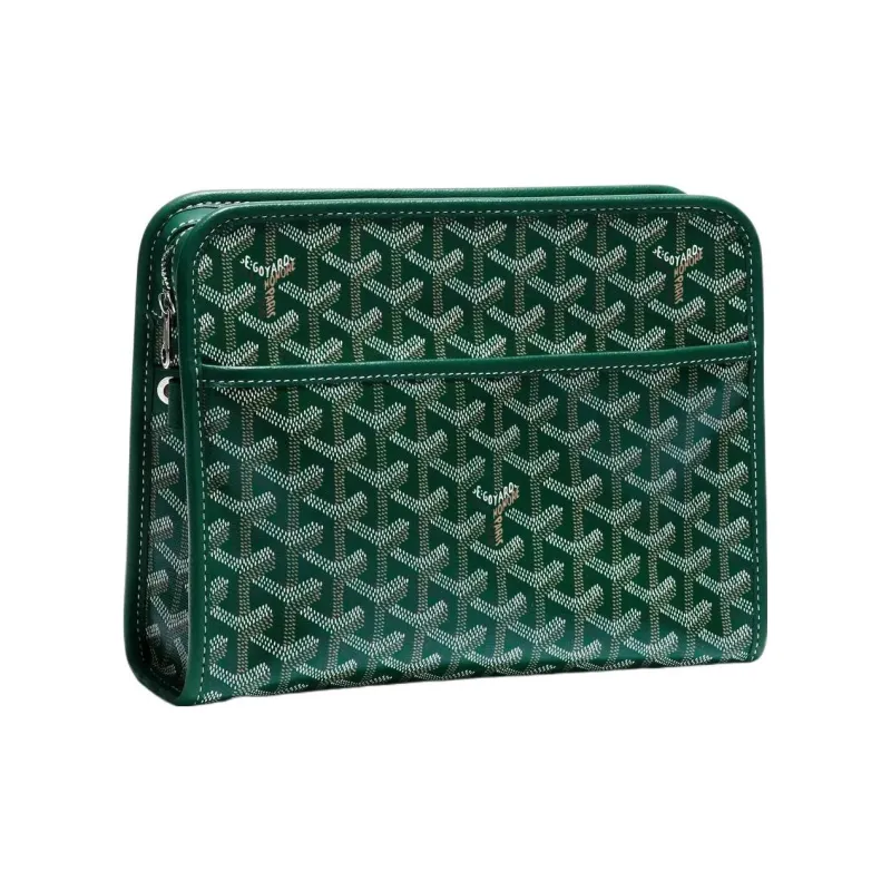 GOYARD JOUVENCE Canvas With Leather Travel Storage Bags Handheld Toiletry Bags Medium Size Unisex Green-0