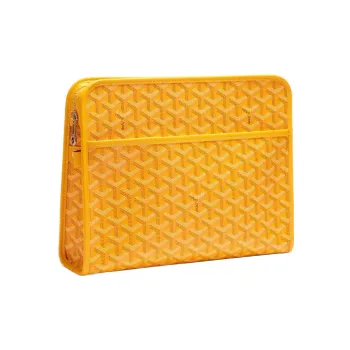 GOYARD JOUVENCE Calfskin Canvas Storage Bags Handheld Toiletry Bags Large Size Unisex Yellow
