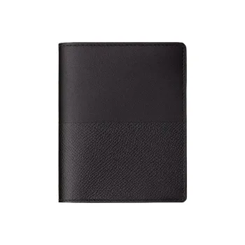 HERMES Manhattan Sombrero II Calfskin With Epsom Calfskin Wallet Men's 89 Noir Black