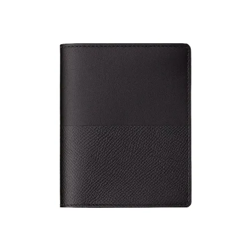 HERMES Manhattan Sombrero II Calfskin With Epsom Calfskin Wallet Men's 89 Noir Black