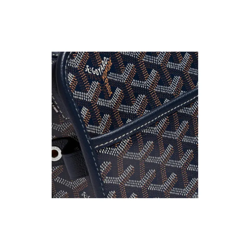 GOYARD JOUVENCE Canvas With Leather Travel Storage Bags Handheld Toiletry Bags Medium Size Unisex Marine Blue-3