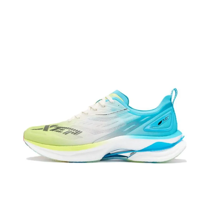 XTEP To Light 7.0 PRO Anti Slip And Wear Resistant Breathable Low Top Running Shoes Men's Green Blue-0