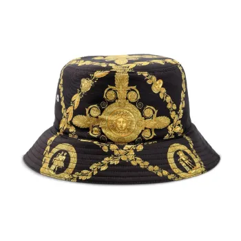 VERSACE Bucket Hats Men Black/Gold