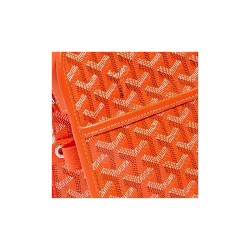 GOYARD JOUVENCE Calfskin Canvas Storage Bags Handheld Toiletry Bags Large Size Unisex Orange-3