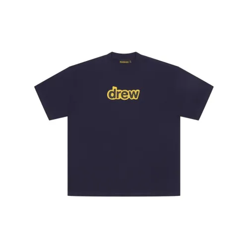 Drew House Letter Logo Series T-Shirts Unisex Dark Marine Blue