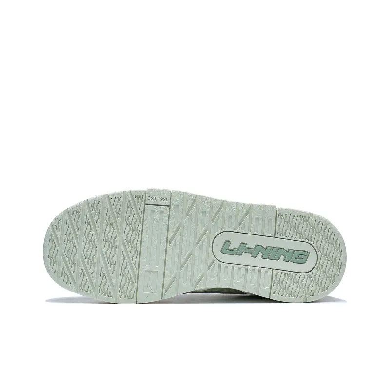 LiNing 001 BTC Btc Prm Anti Slip Wear Resistant Low Top Skateboard Shoes Women's Pale Greenish White Jade Color-6