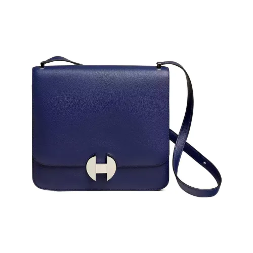 HERMES Evercolor Calfskin Crossbody Bag Shoulder Bag Women's 73 Bleu Saphi Sapphire Blue