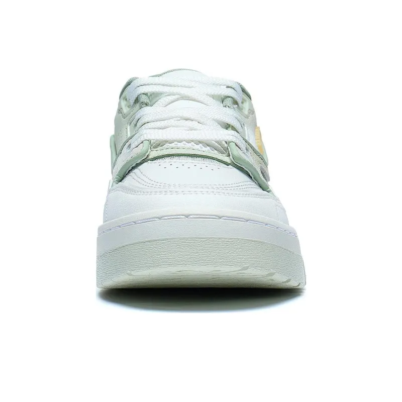 LiNing 001 BTC Btc Prm Anti Slip Wear Resistant Low Top Skateboard Shoes Women's Pale Greenish White Jade Color-4