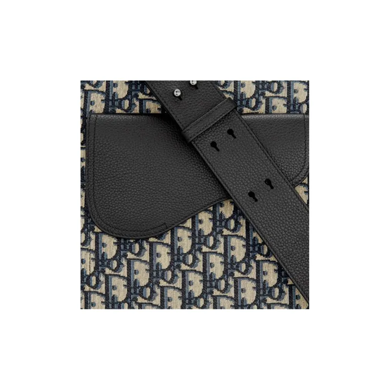 DIOR Saddle Cow Leather Tote Bag Shopping Bag Handbag Shoulder Bag Crossbody Bag Men's Beige & Black-2