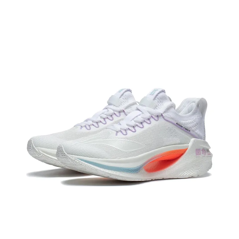 LiNing Jueying Essential Anti Slip Wear Resistant Low Top Running Shoes Women's White Blue Orange Purple-2