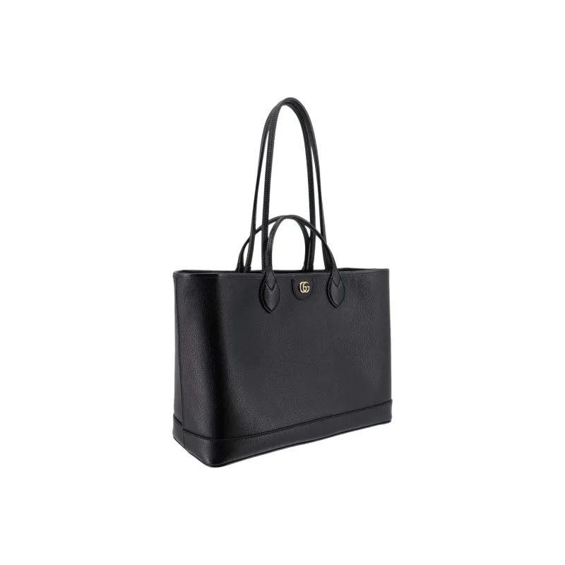 GUCCI Ophidia Leather Tote Bag Shopping Bag Handbag Medium Size Women's Black-1