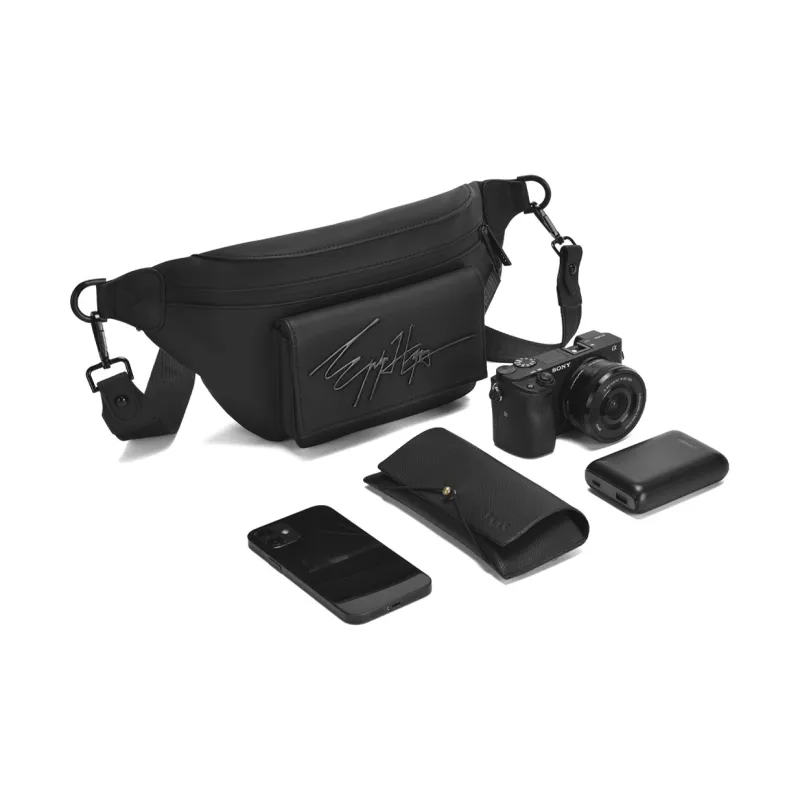 EPIPHQNY PU Crossbody Bag, Sling Bag, Fanny Pack Trumpets Men's Black-3