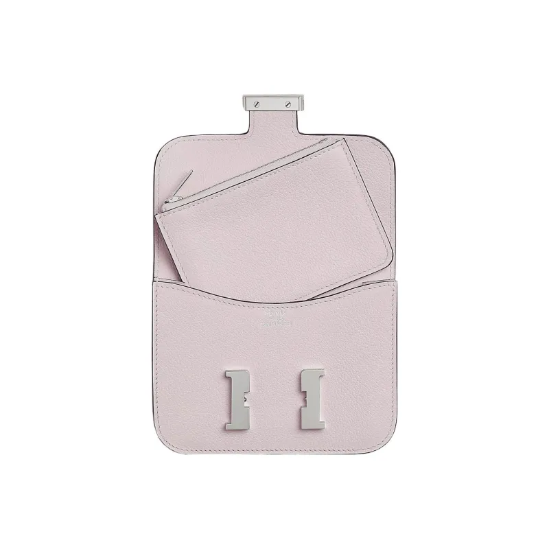 HERMES Constance Slim Evercolor Calfskin Clutch Fanny Pack Wallet Women's 09 Mauve Pale Dream Purple-1