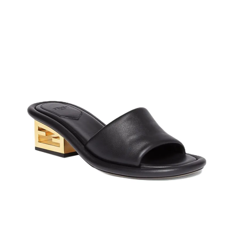 FENDI Ff Baguette Motif Wide Band Slides Women's-1