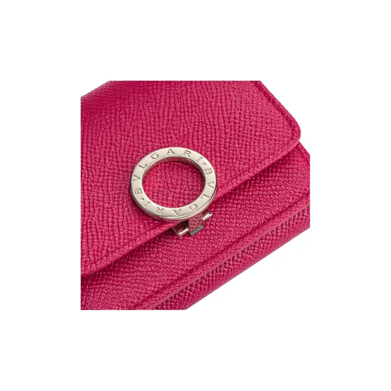 BVLGARI Calfskin Wallet Small Size Women's Fuchsia-2