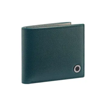 BVLGARI Calfskin Wallet Men's Emerald Green