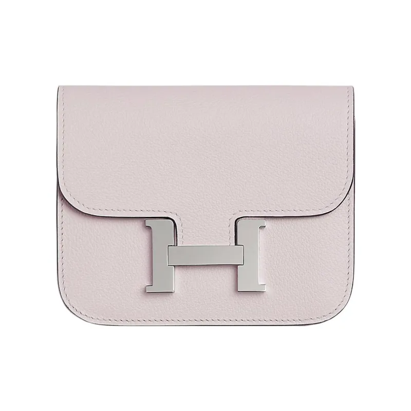 HERMES Constance Slim Evercolor Calfskin Clutch Fanny Pack Wallet Women's 09 Mauve Pale Dream Purple-0