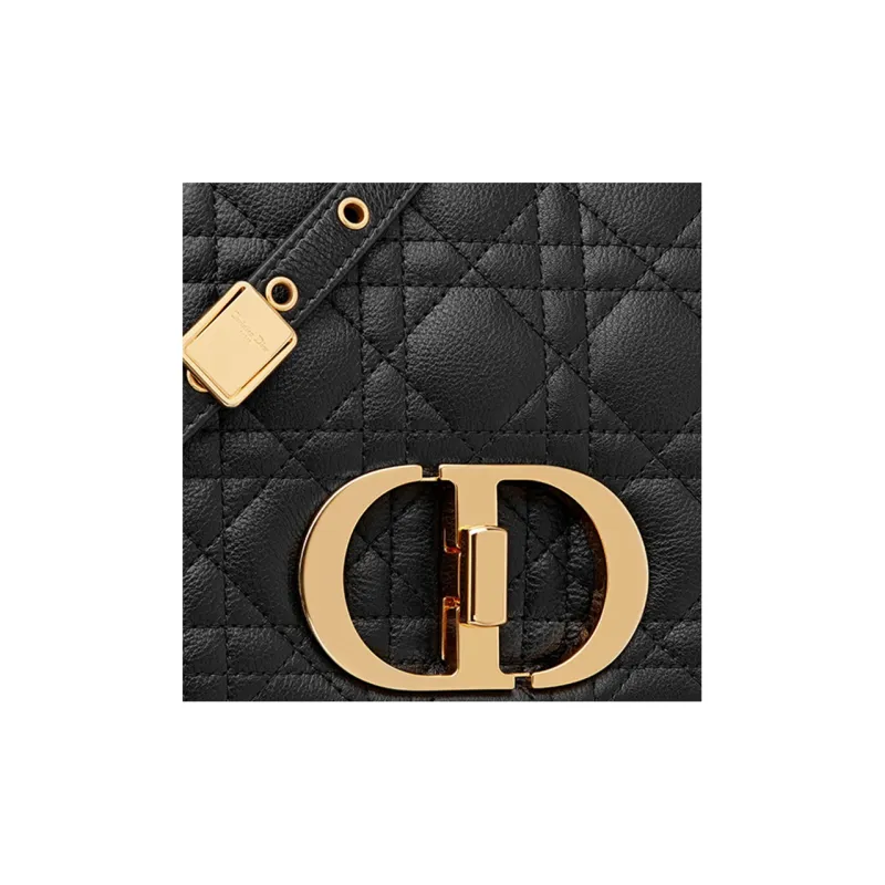 DIOR Caro Soft Cow Leather Chain Bag, Shoulder Bag, Crossbody Bag Medium Size Women's Black-5