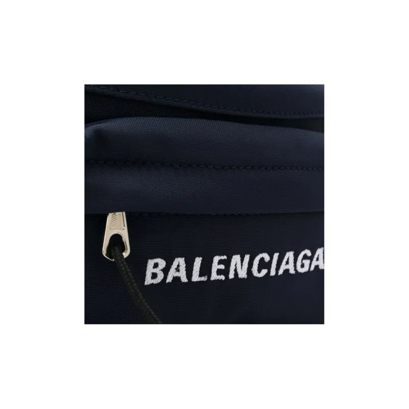 Balenciaga Canvas One Shoulder Crossbody Canvas Bag Fanny Pack Men's Navy Blue-2