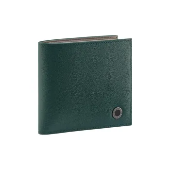 BVLGARI Calfskin Wallet Men's Green