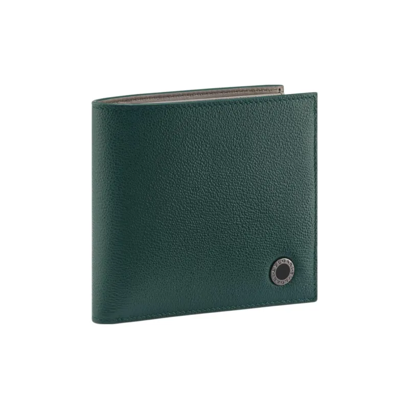 BVLGARI Calfskin Wallet Men's Green-0