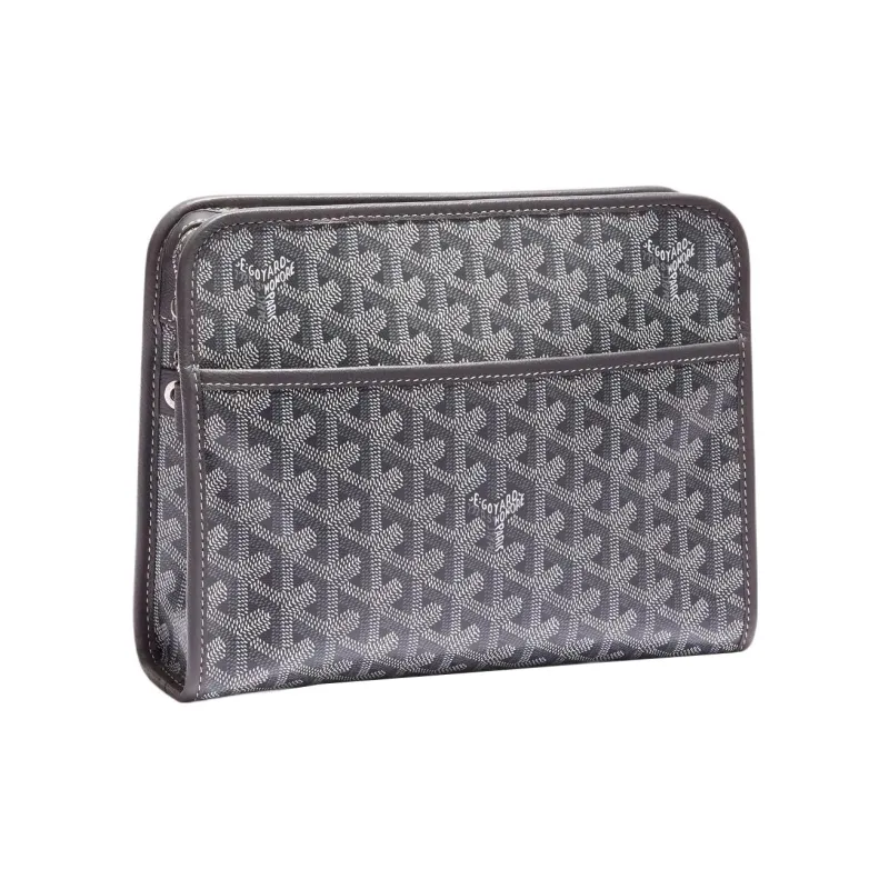 GOYARD JOUVENCE Canvas With Leather Travel Storage Bags Handheld Toiletry Bags Medium Size Unisex Gray-0