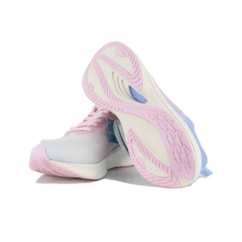 361° Flying Fish 3.0 Cushioning, Slip Resistant, And Abrasion Resistant Low Top Running Shoes Women's White Pink Blue-3