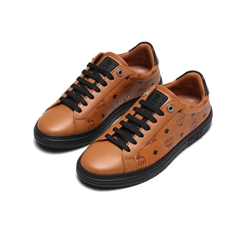 MCM Low Top Stylish Skateboarding Shoes Women's Brown-2