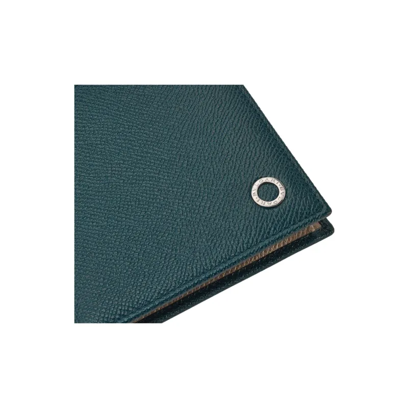 BVLGARI Calfskin Wallet Men's Dark Green-3