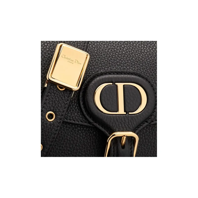 DIOR Bobby Grained Calfskin Shoulder Bag Crossbody Bag Small Size Women's Black-5