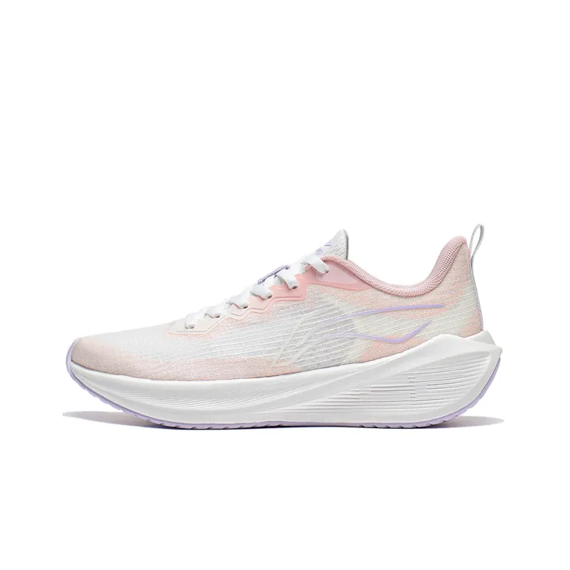 LiNing Wuyue Slip Resistant, Abrasion Resistant, Breathable Low Top Casual Running Shoes Women's White Pink-0