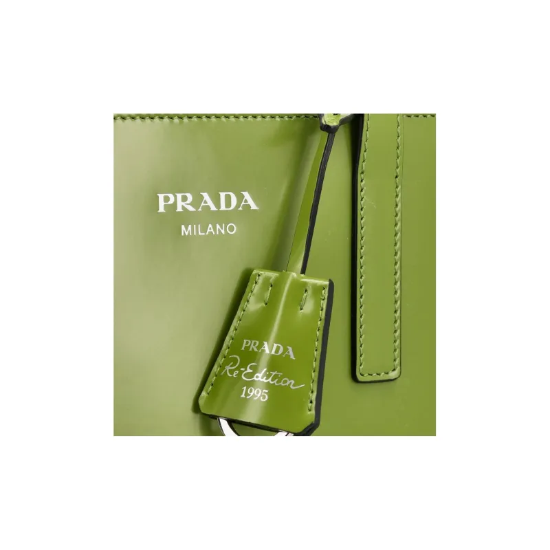PRADA Calfskin Shoulder Bag Crossbody Bag Handbag Mini Women's Green-3
