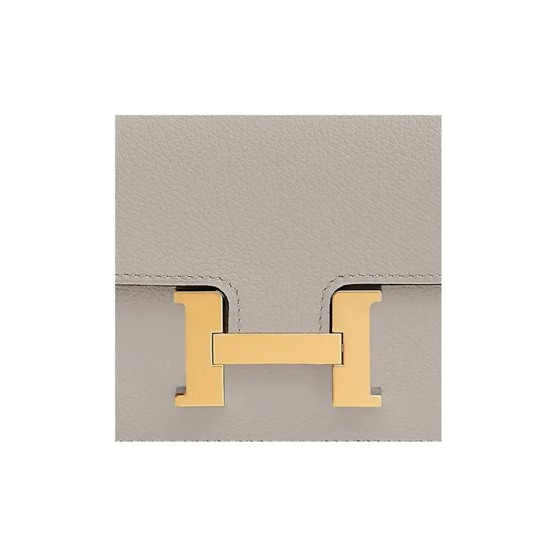 HERMES Constance Slim Evercolor Calfskin Card Holder, Wallet Fanny Pack Women's 8L Beton Glacier White-3