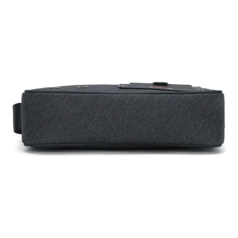 ELLE HOMME Fabric Crossbody Bag Regular Unisex Dark Gray-11