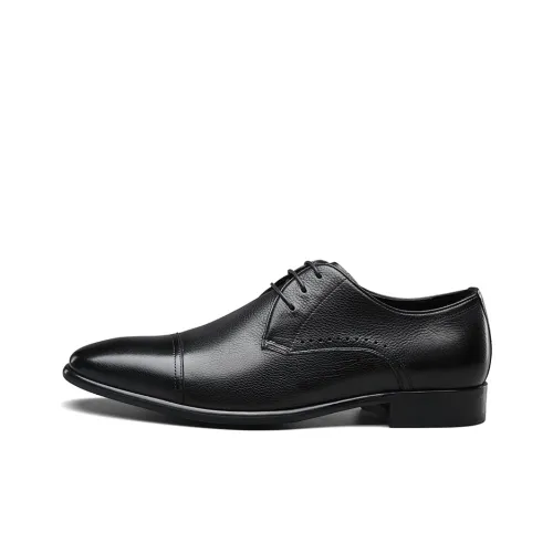 YEARCON Dress Shoes Men Low-Top Black