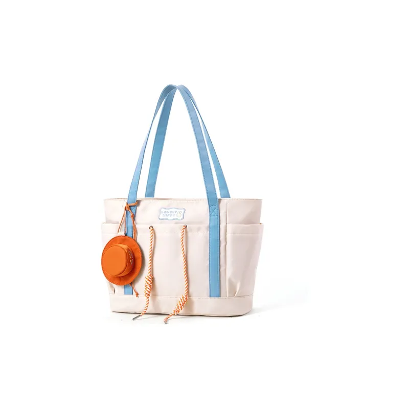 Miffy Nylon Fabric Tote Bag Shopping Bag Handbag Shoulder Bag Women's Ecru/Light Blue-1