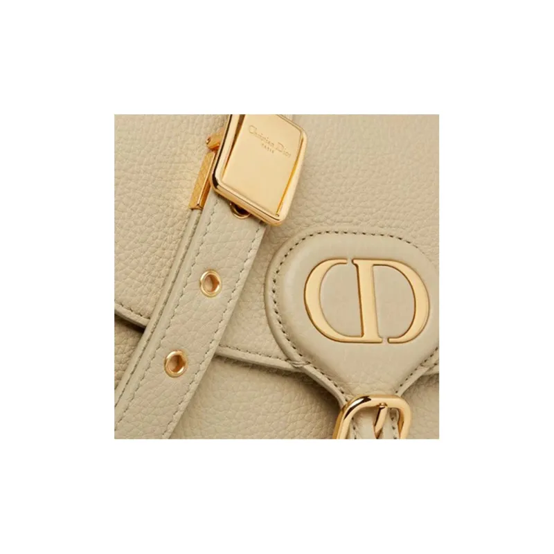 DIOR Leather Shoulder Bag Crossbody Bag Women's Beige-5
