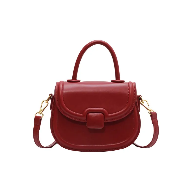 JANE KLAIN PU Saddle Bag Crossbody Handbag Small Size Women's Red/Black/Ecru-1