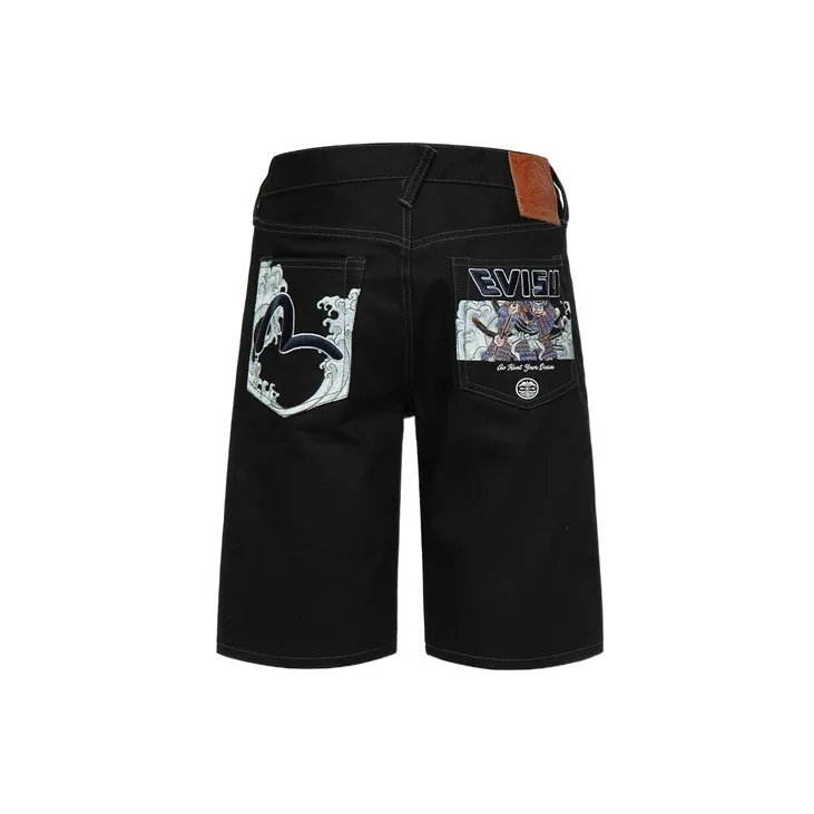 EVISU Logo patches Denim Shorts-1